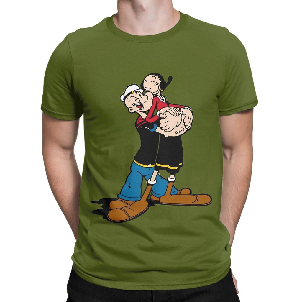 pPopeye and olive stickers Graphic 100 Cotton TShirt pPopeye Tees Tops For Unisex