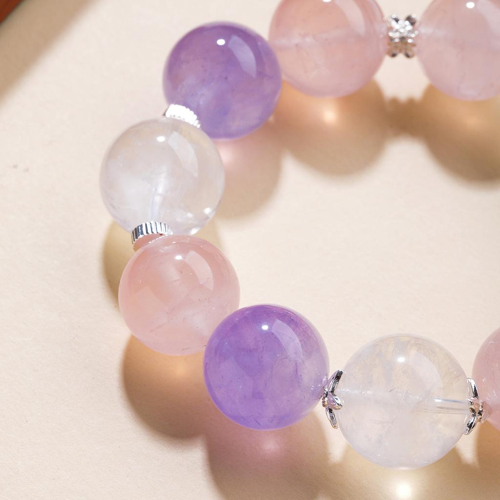 Natural Crystal Amethyst Clear Quartz Rose Quartz Beads Bracelet Fashion Crystal Crafts