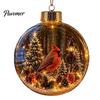 Durable Holiday Party Supplies Glowing Christmas Story Ornament, Mini Scene in Ball, Light Up Hanging Decorations for Garden Clear Plastic Ball
