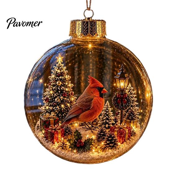 Durable Holiday Party Supplies Glowing Christmas Story Ornament, Mini Scene in Ball, Light Up Hanging Decorations for Garden Clear Plastic Ball