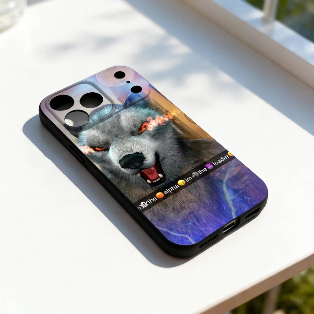 Alpha Sigma Wolf Cool Phone Case For iPhone 17,16,15,14,13,12,11,Pro,Max,Plus,E,SE4,Air,Mini Black Soft Cover