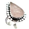 Rose Quartz Ethnic Handmade Ring Jewelry US Size-8.5 R 5461
