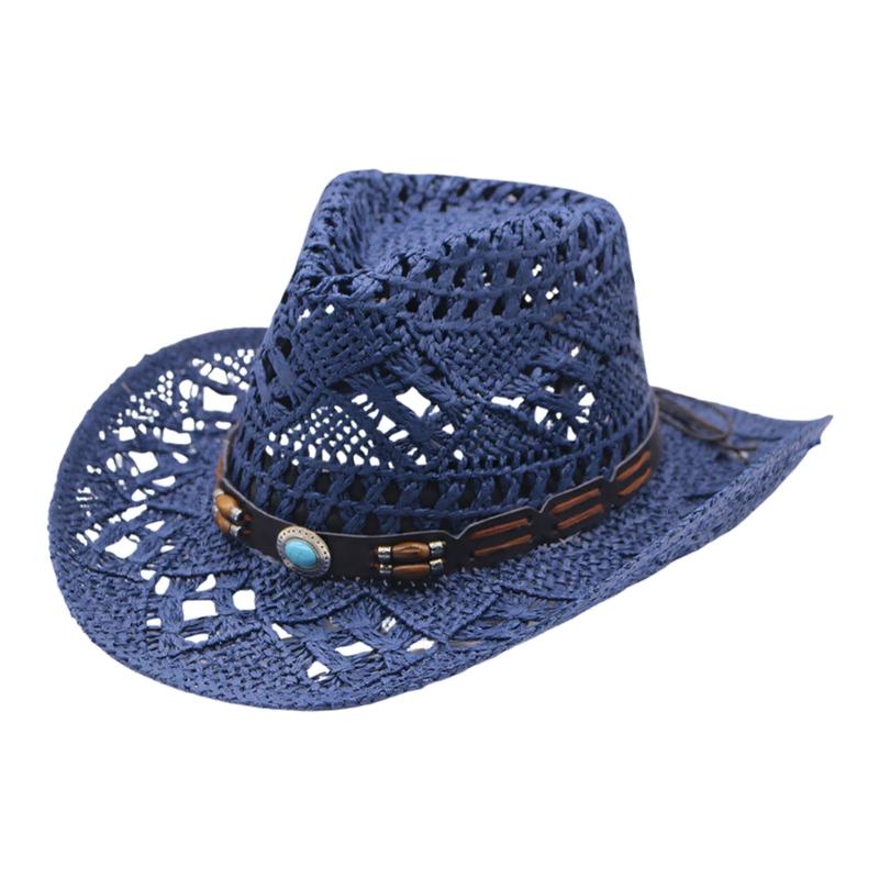 Elegant Straw Sun Hat With Wide Brims For Women Girl Beach Wear Outdoor Activity Breathable Handwoven Hollow Panama Hat