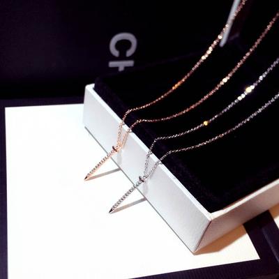 Fashionable Japanese and Korean Trendy Exquisite Super Beautiful Diamond Inlaid Temperament Versatile Clavicle Necklace Short Necklace