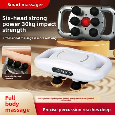 New Fascia Gun Four Heads Six Heads Muscle Relaxation Massager Special Grade Muscle Gun Bodybuilding Multi-functional Neck Gun