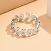 Elegant Adjustable Stainless Steel Leaf Ring for Women - Colorfast Jewelry