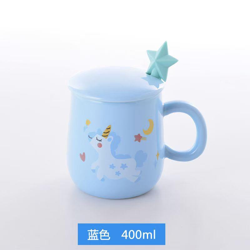 3D Unicorn Ceramic Mug Travel Coffee Mug With Spoon Milk Tea Cup Office Breakfast Drinkware Cup Wedding Birthday Gift Home Decor