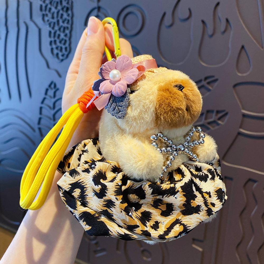 

Плюшевая кукла Капибара Подвеска Брелок ПП Хлопок Капибара Плюшевые Брелки Декор для Рюкзака коричневый