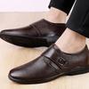 Fashion Spring and Autumn Round Toe Male Casual Shoe Classic Original Retro Low Price in Promotion Elegant New Pu Men's Leather Shoes