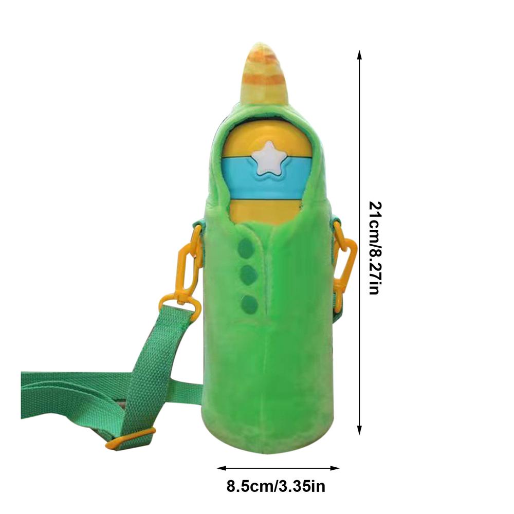 

Kids Water Bottle Carrier Cute Dinosaur Cup Sleeve Water Bottle Holder Portable Water Bottle Carrier for Kids with Adjustable зелёный
