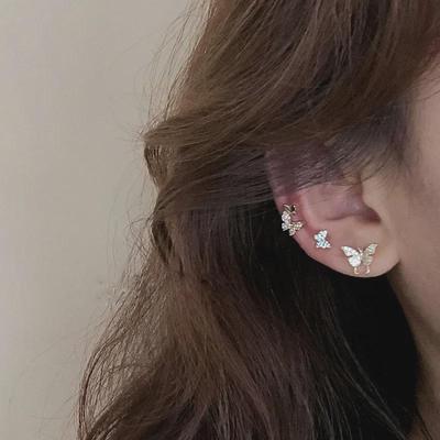 Trendy 925 Silver Butterfly Earrings: Stylish, Cold-Style Design for Women