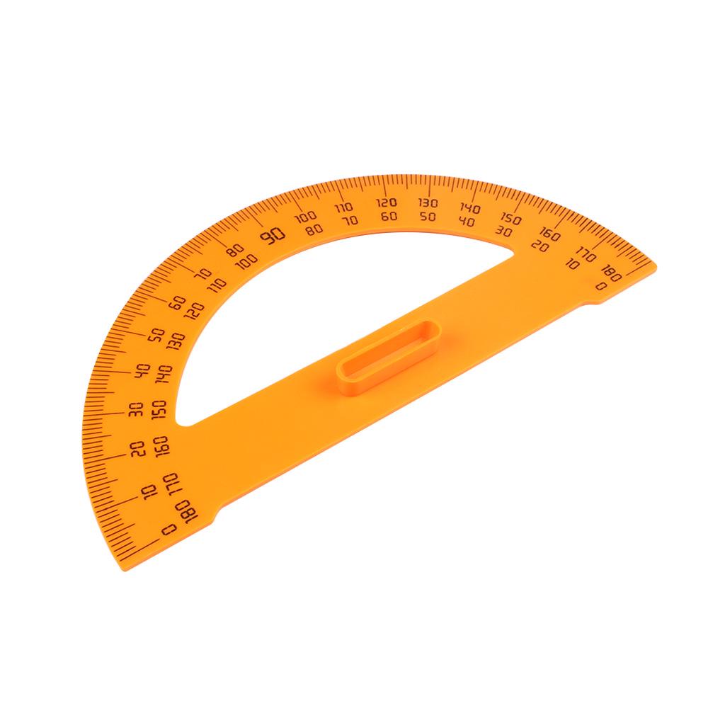 Yellow Plastic Geometry Set: Triangle, Protractor, and Ruler for Teachers and Students
