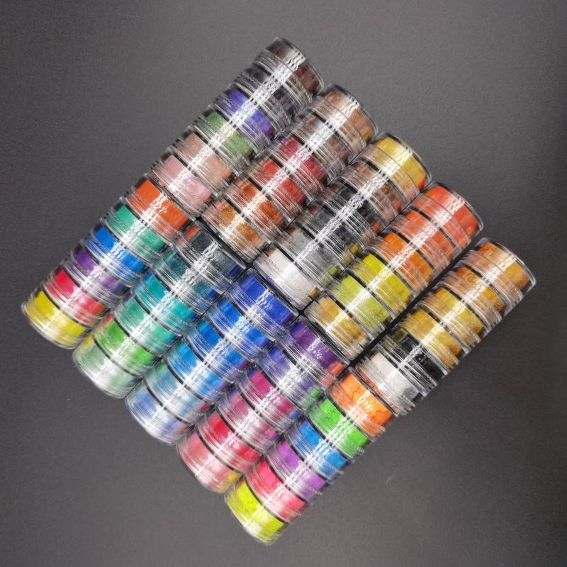 10x/set 60 Color Pigment Powder Dye for Slime Soap Bath Bomb Candle Making Colorant Cosmetic Pearl Powder for Nail Decor
