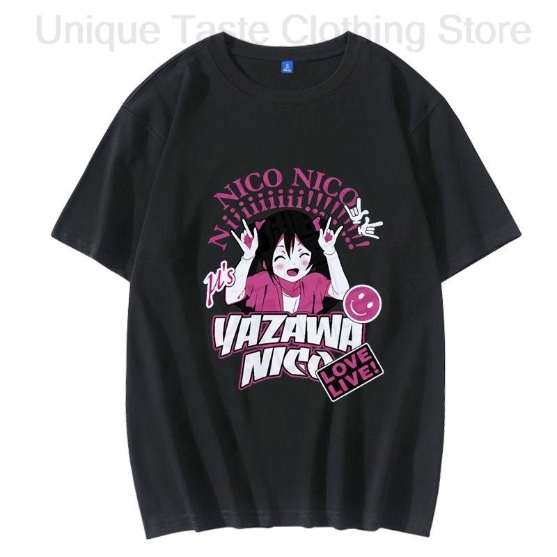 

Anime LoveLive T Shirt Nico Yazawa Cute Cartoon Print Tshirt Harajuku Fashion Unisex Women Summer Cotton Short Sleeve Tee Tops 4XL