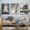 Black and White Scenery Decor Picture Nordic Canvas Painting Home Yellow Decor Wall Art Poster and Print for Living Room Design