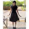 Black Polka Dot Pleated Skirt Skirt Women's Summer Beautiful Wear Miu Skirt a Word Short Skirt Summer Suit