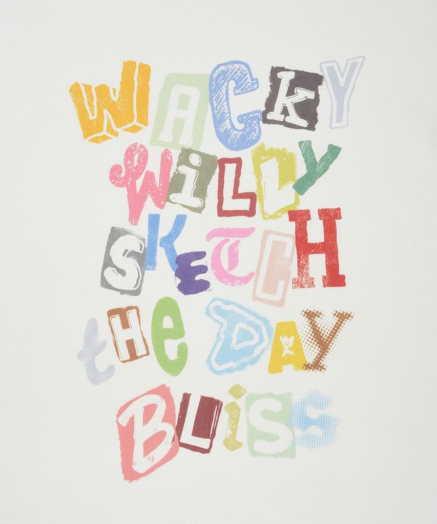 WACKY WILLY Typographic Long Sleeve White