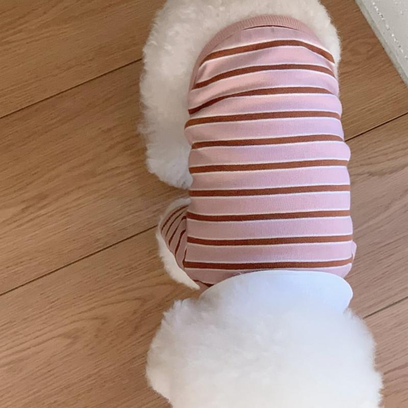 Dog Clothes Summer Thin Striped Teddy Bichon Small Dog Cat Pomeranian Yorkshire Pet Breathable T-shirt