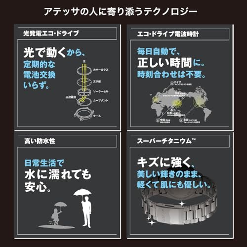 CITIZEN ATTESA CB3045-61E Men's Watch, Black