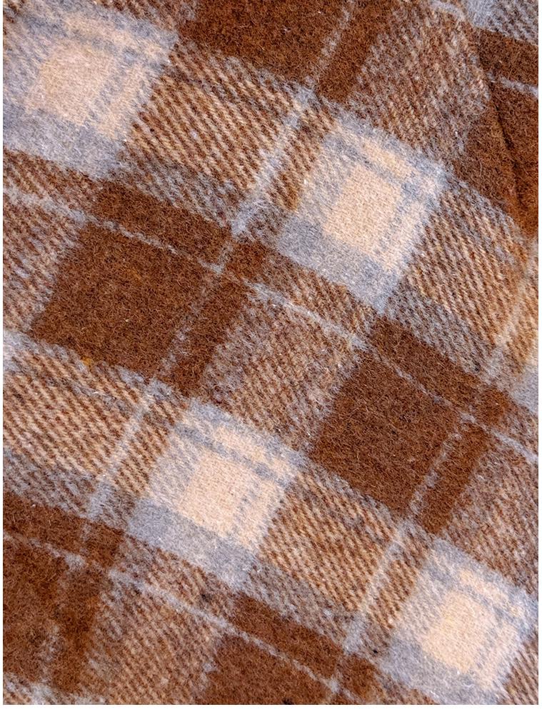 2025 Winter Plus Size Retro Plaid Midi Skirt - Thick Wool for 130-320 Jin