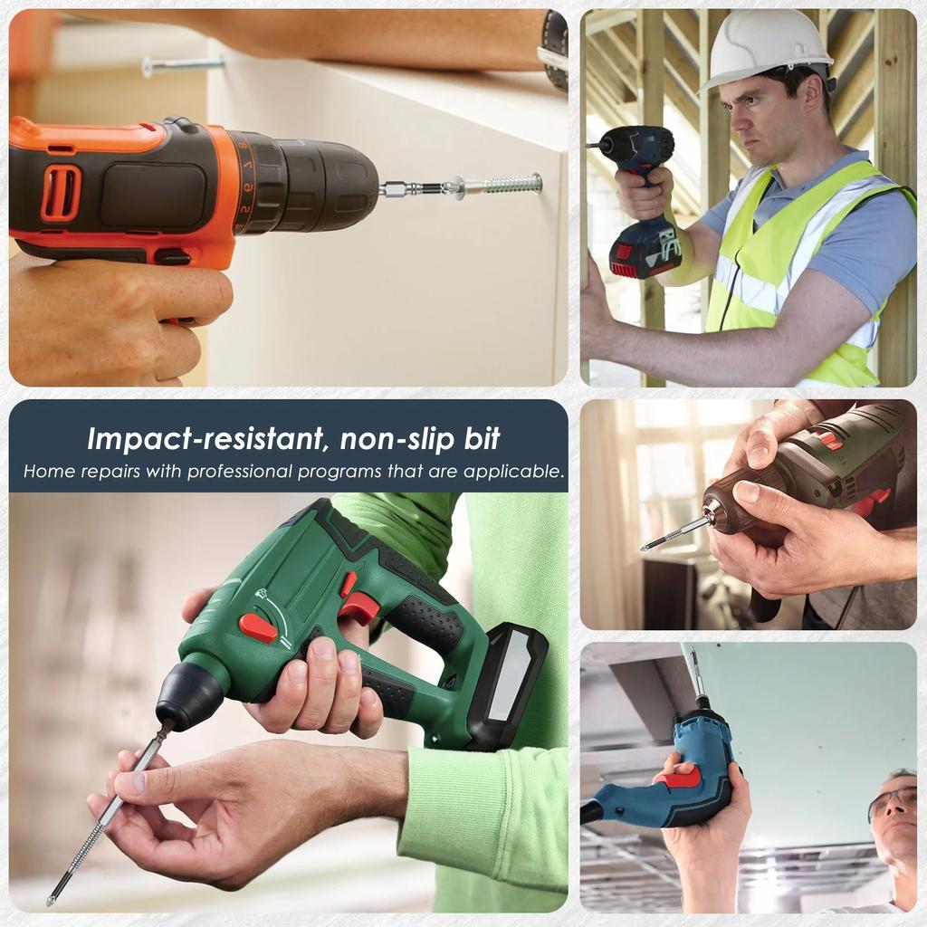 9/18Pcs Non-slip High Hardness Bit S2 Magnetic 5A Black Non-slip Cross Head Electric Drill Electric Screwdriver Bit Set