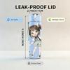 1PC Ponytail Girl Leaf Foliage Pattern 750ml Color Plastic Sports Water Bottle Leakproof Flip Straw Lid Suitable for Sports Office Home Use