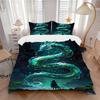 3pcs Dragon Fantasy 1Cover + 2Pillowcases, PillowInserts NotIncluded, Machine Washable, All - Season Use, Suitable for Bedroom Guest Room93