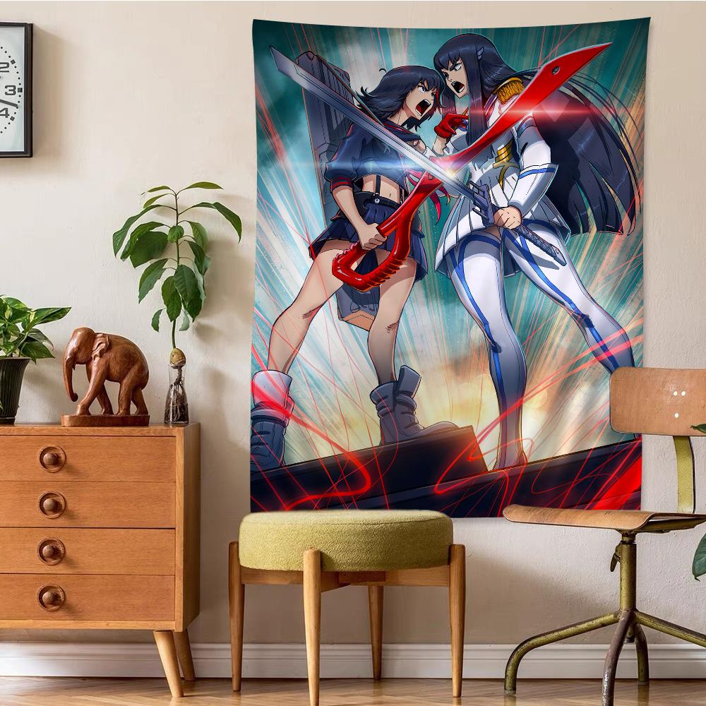 

Kill la Kill Полный Коллаж Персонажей Настенный Гобелен Рюко Сацуки Арт Смелый Декор Комнаты для Фанатов Экшн Аниме Серии Меха 74x94cm(29x37in)