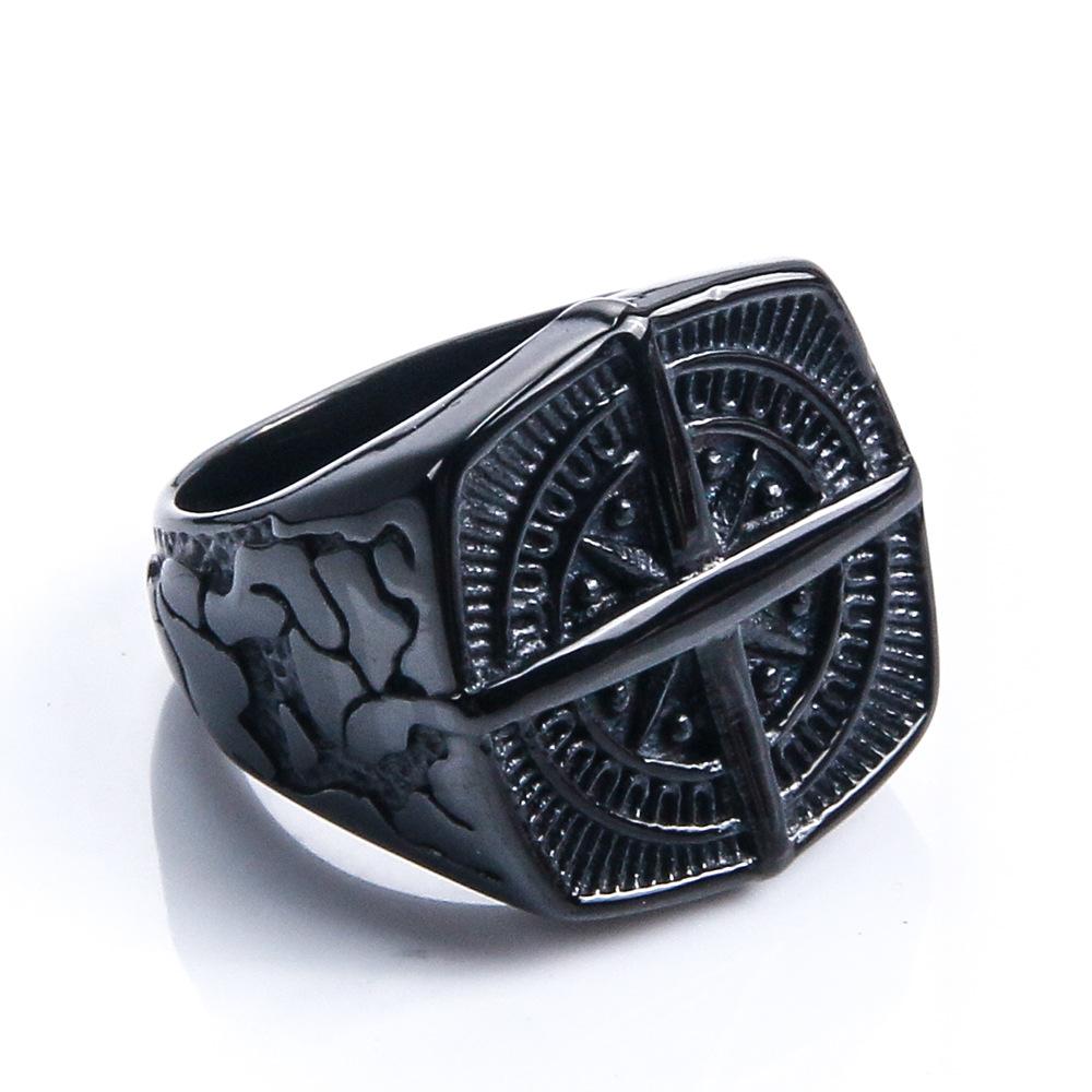 Viking Ring i rustfritt stål Anker Kompass Livets tre Nordic Viking Rune Wolf Ring for menn Kvinner Mote Hip Hop Punk Kjæreste smykker