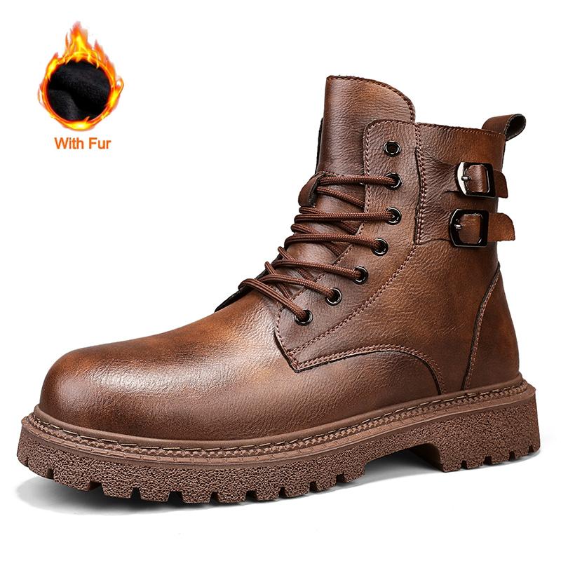 

Модные высококачественные мужские ботинки Мода Британский стиль Уличные Удобные На шнуровке Нескользящие Деловые ботинки Ботильоны Защитная обувь для мужчин 38