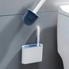 1pc Ergonomic Wall-Mounted Toilet Brush Set with Silicone Head, Space-Saving Long Handle Cleaning Kit for Bathroom, Kitchen and Living Room