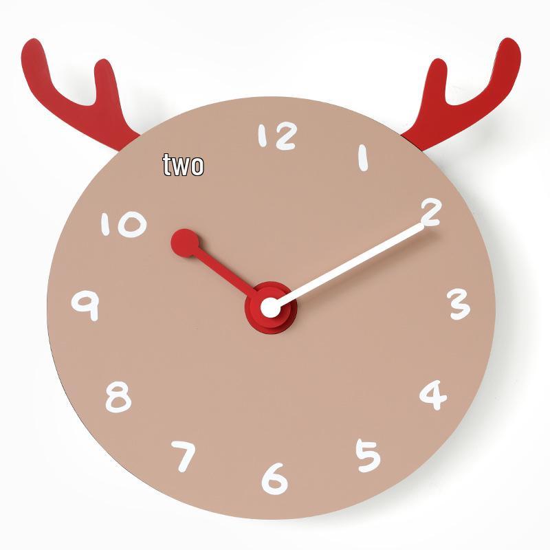 Wozoom Cartoon Silent Wall Clock - Creative, Cute Art for Bedroom Decor