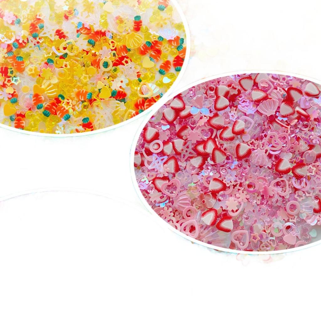 Glitter DIY Resin Filler: Mixed Polymer Clay Shell, Star & Heart Sequins for Nail Art & Toy Decoration