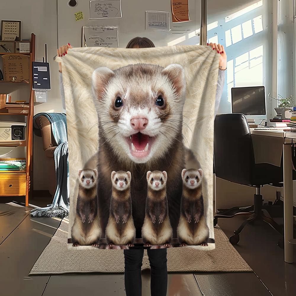 

1Pc Red Pandas Mink Print Flannel Blanket, High quality Comfortable for All Seasons, Home Decor, Warmth and Comfort, Perfect for Gifts 80cm x 120cm