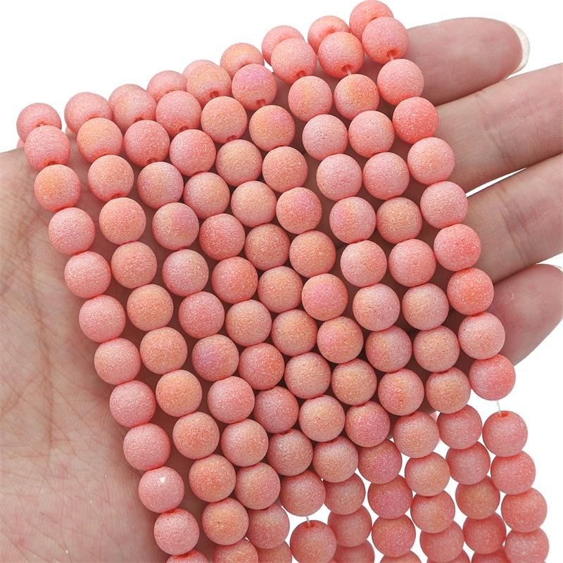 70Pcs Glass Flashing Sand Beads For DIY Necklace Bracelet Earrings Jewelry Making Craft Accessories
