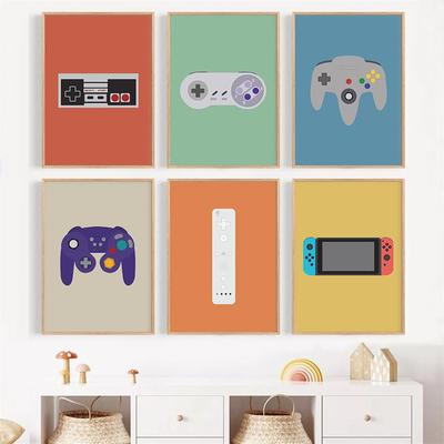 Cartoon Video Elektrospiel Wandkunst Leinwandmalerei Nordische Poster und Drucke Junge Kinder Baby Spielzimmer Bilder für Schlafzimmerdekor