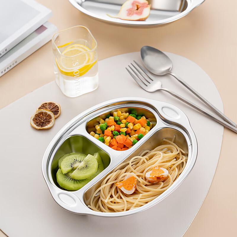 Camellia 304 Stainless Steel Divided Baby Food Bowl
