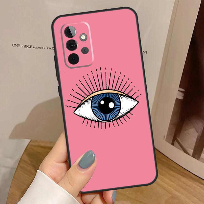 Evil Eye Lucky Eye Blue Case For Samsung Galaxy A34 A54 A17 A35 A55 A06 A16 A26 A36 A56 A53 A32 A52 A33 A13 A14 A15