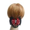 Hot Sale Lady Rhinestone Barrette Bow Net Bun Snood Hair Accessories Bowknot Hair Clip Cover