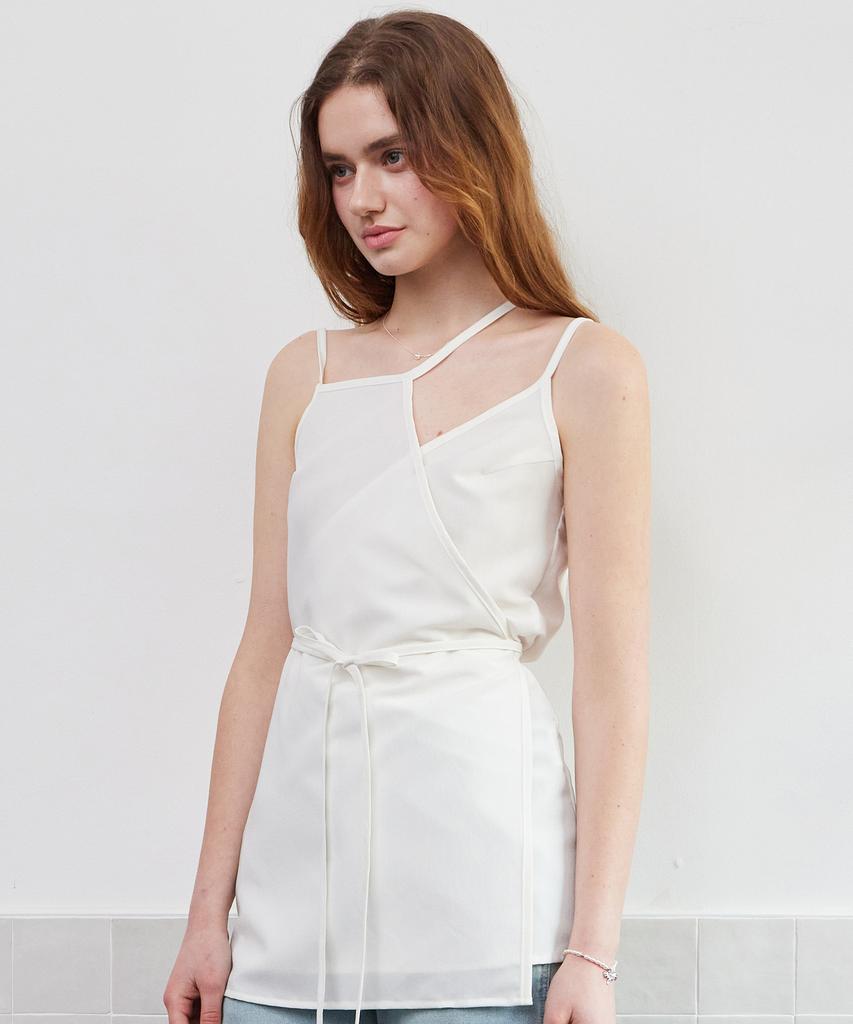 Itove Seoul Layered Sheer Wrap Dress Ivory