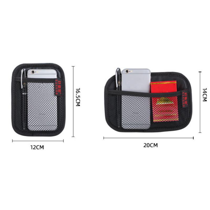 Small Car Net Pocket Leather Oxford Fabric Mesh Bag  Coins Keys  Storage Net Bag Car Interior Organizer Stowing Tidying