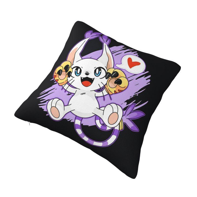 Custom Nordic Style Gatomon Cushion Cover 45x45cm Velvet Adventure Anime Throw Pillow for Car Square Pillowcase