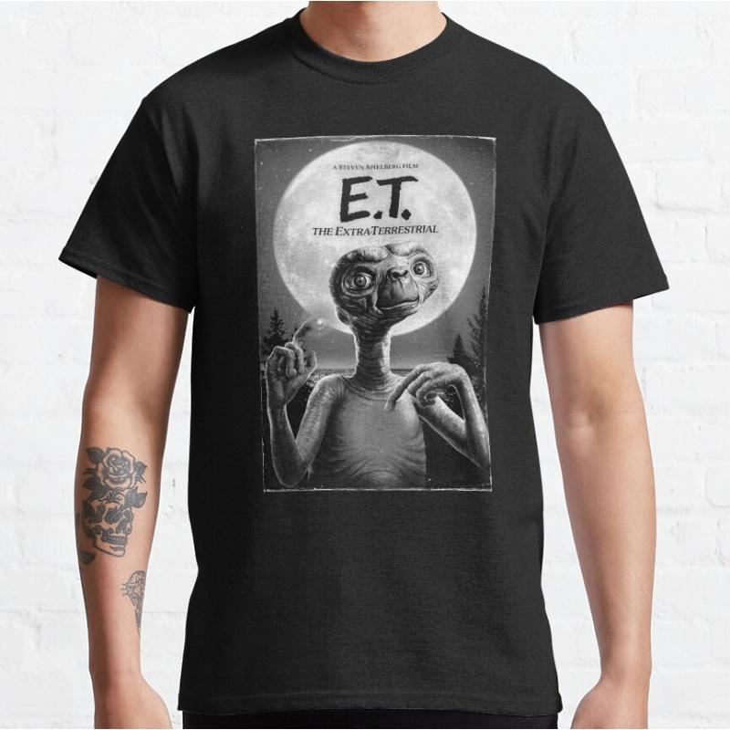 E.T. Terrestrial Movie The Extra Terrestrial 80s Horror movie Alien Sci fi Short-sleeve crewnec