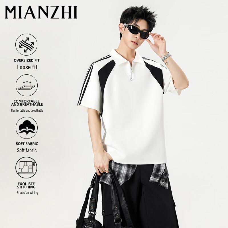 Men s Cotton Blend Half-Zip Short Sleeve T-Shirt 2XL