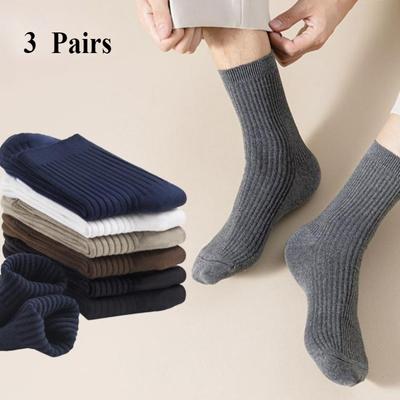 3 Pairs/lot of High Quality Men's Business Cotton Socks with Vertical Stripes Breathable Sports Socks