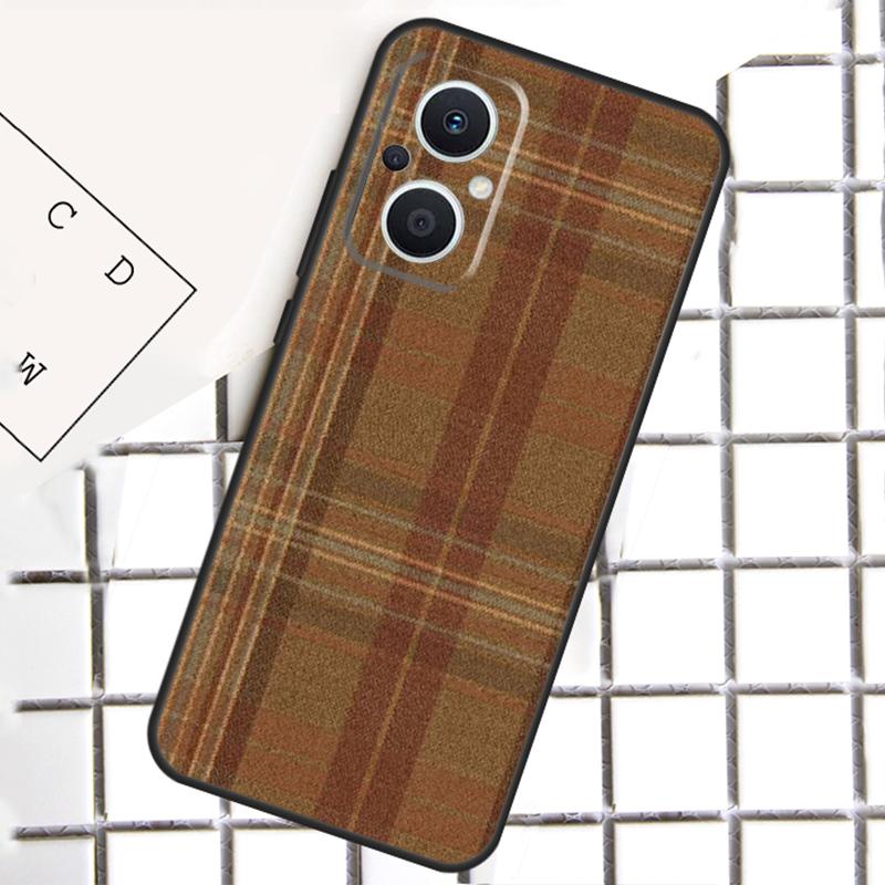 Brown Plaid Phone Case For OPPO Reno 13F 13 12 11 14 F 10 Pro 8T 7 8 Lite OPPO Find X9 X6 X5 X8 Pro Cover