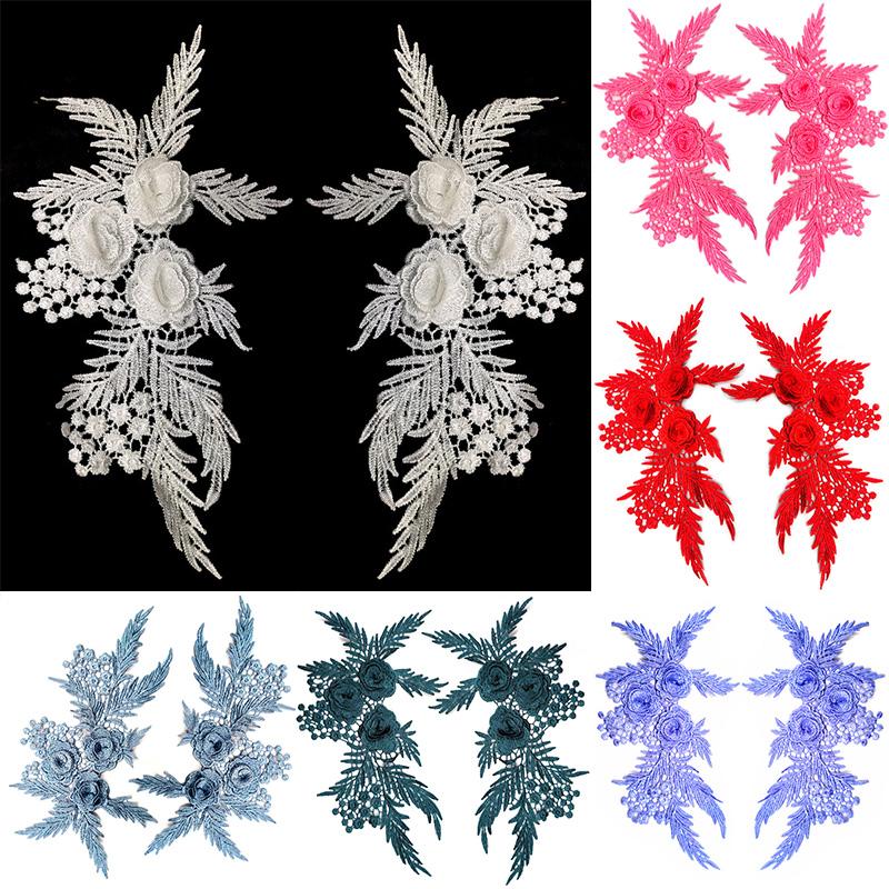 1 Paar Stickerei Blume 29X17cm Hohl DIY Bekleidungszubehör Für Kleidung Tasche Stoff Applikation Spitze Applikation Aufnähen