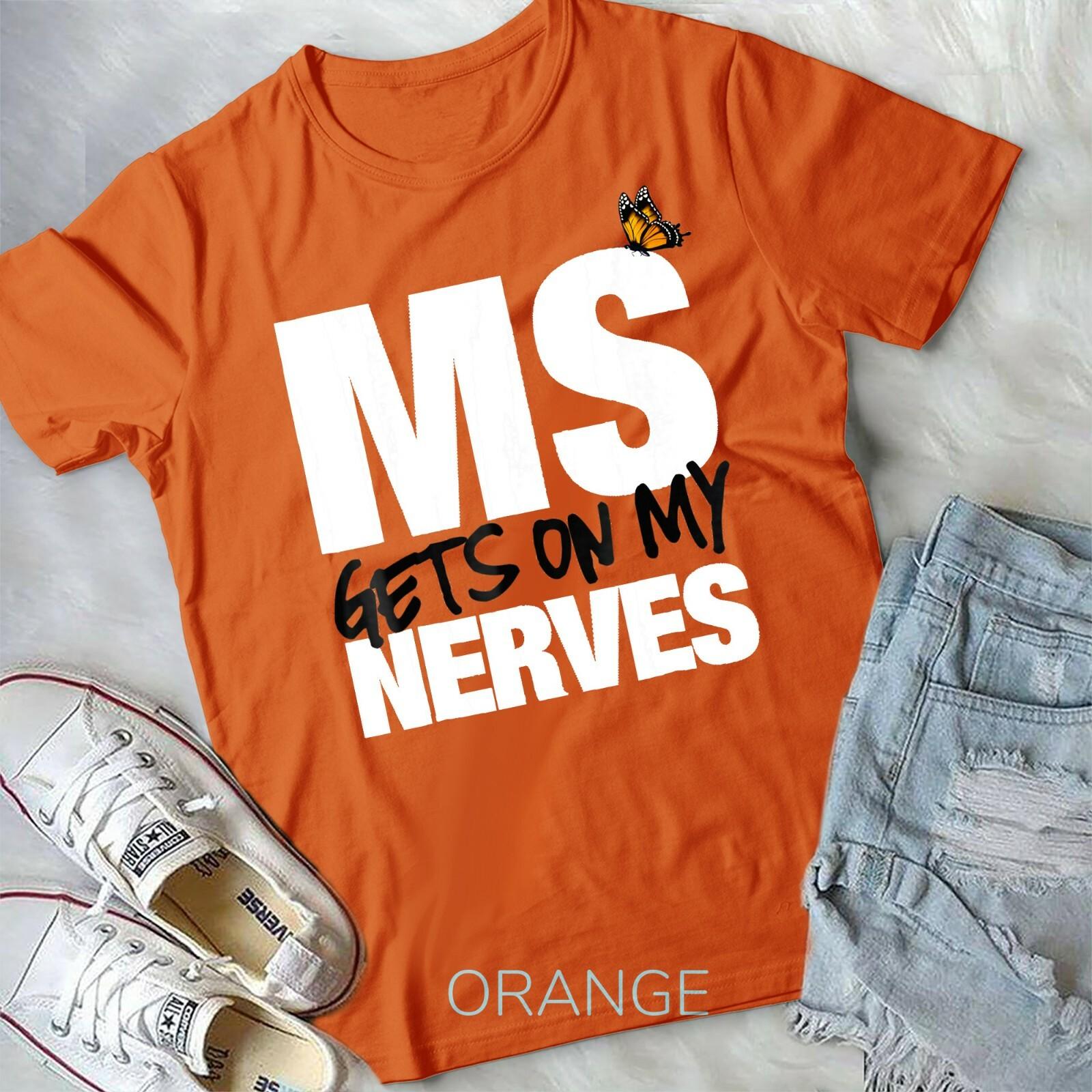 Multiple Sclerosis Gets on my Nerves MS Awareness T-shirt Unisex Youth T-shirt L
