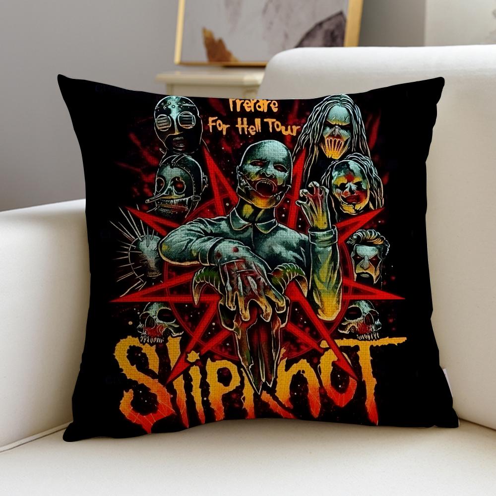 Brutal SSlipknotS Cushion Cover Breathable and skinfriendly linen pillowcase square removable and washable cushion