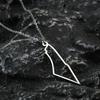 Jewish Israel Country Map Stainless Steel Gold Color Pendant Necklace For Men Women Arabic Choker Chain Amulet Jewelry Gift